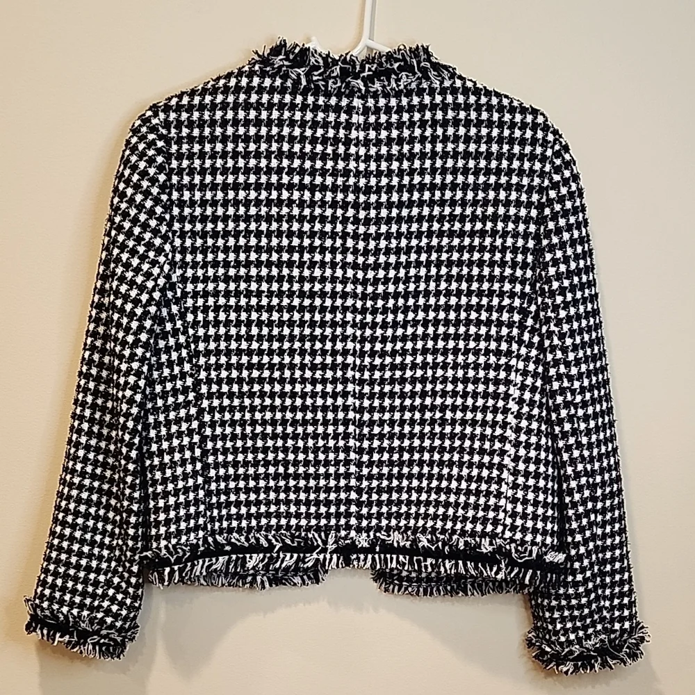 Kate Spade Black and White Houndstooth Blazer